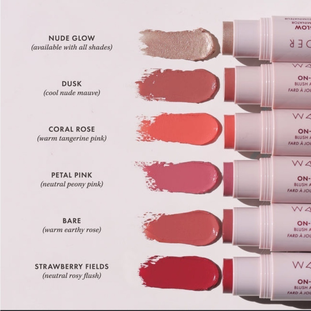 Wander Beauty On-the-Glow Cream Blush and Illuminator Duo Coral Rose Cheek Lips - Picture 3 of 11